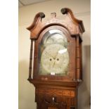 Early 19th Century inlaid mahogany-cased eight day painted dial longcase clock, anonymous circa