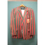 Men's striped sports jacket or blazer by Hodges with 'Somerset County Bowling Ass'n Middleton Cup