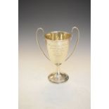George V silver two-handled trophy cup, Sheffield 1910 with inscription 'Presented by Capt. C. F.
