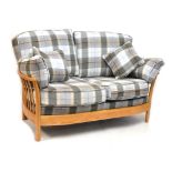 Ercol Golden Dawn Elm stick-back settee, 154cm wide