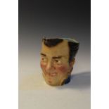 French Sarreguemines character jug, 18cm high