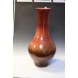 Massive late 19th/early 20th Century art pottery vase having sang de boeuf glaze and original hole