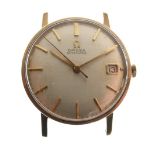 Omega - Gentleman's 9ct gold wristwatch, champagne dial with baton hour markers and date at 3,