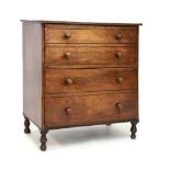 19th Century mahogany and string inlaid chest commode, 67cm wide
