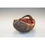 Taxidermy - Armadillo basket, 19cm wide