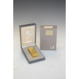 Dunhill - Gold-plated lighter, 6.5cm high, with original box and booklet