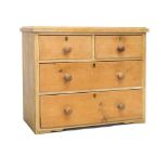 Waxed pine chest of drawers, 89cm x 42cm x 74cm high