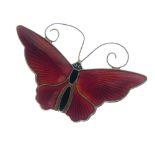 David Andersen - Norwegian sterling silver and enamel butterfly brooch stamped David Andersen Norway