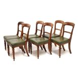 Set of six Victorian mahogany buckle back dining chairs