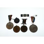 Royal Commemoratives - Two George V Silver Jubilee 1935 medallions, together with three further