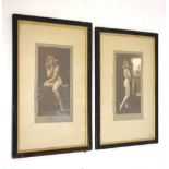 Two early 20th Century tinted erotic photographs depicting Clio and Zona, each stamped for the