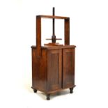 19th Century mahogany linen press with cupboard below, 69cm wide