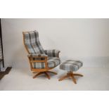 Ercol Golden Dawn Elm recliner chair and footstool