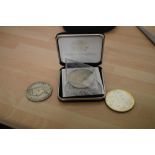 Coins - Queen Victoria Crown 1890, together with two USA fine silver dollars, one 1989 and 1996 (3)