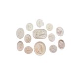 Group of 19th Century plaster intaglios, largest 4cm wide (13)