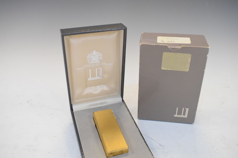 Dunhill - Gold-plated lighter, 6.5cm high, with original box and booklet - Image 3 of 4