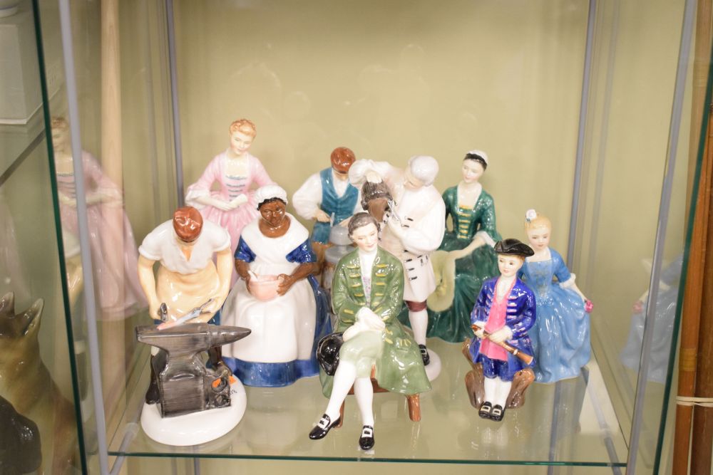 Quantity of Royal Doulton 'Williamsburg' porcelain figures to include HN2227, HN2183, HN2240, HN2154