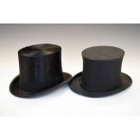 Tress & Co (London) brushed moleskin top hat, approximately 18.5cm x 14.5cm internally, together