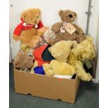 Quantity of various teddy bears to include Harrods, Historical Royal Palaces Kensington Palace, John