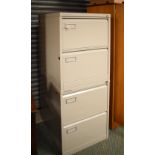 Two two-drawer metal filing cabinets