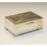 George VI silver table cigarette box, Birmingham 1939, 13cm wide