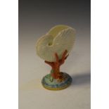 Belleek shell vase, on coral and seabed base, 15cm high
