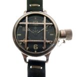 Russian Interest - Oversized USSR Soviet diver's watch, black dial with luminous Arabic even