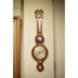 Mid 19th Century mahogany-cased wheel barometer, H.Huxtable, High Barnet, with 7.5-inch silvered