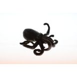 Small Japanese bronze model of an octopus, 6.5cm long