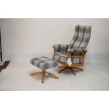 Ercol Golden Dawn Elm recliner chair and footstool