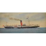 A. White - Watercolour - The paddle steamer - Balmoral, 23cm x 53.5cm, framed and glazed, together