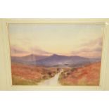 Frank Shapland - Watercolour - Moorland scene, signed, 27.5cm x 38cm, framed and glazed