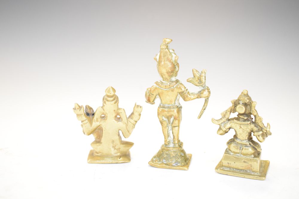 Three Indian bronze deities, largest 10.5cm high (3) - Image 2 of 3