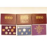 Coins - Group of six presentation sets, 1970 (4) 1980 and USA 1967 (6)