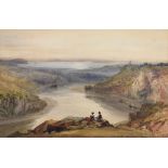 Attributed to Samuel Jackson (1794-1869) - Watercolour - A View from Clifton Down with Seawalls