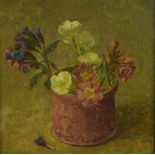 Carolyn Sergeant (1937-2018) - Oil on board - 'Flowers in a pink mug', monogrammed and dated '93