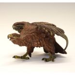 Attributed to Franz Bergman - Early 20th Century Austrian cold-painted bronze eagle pin cushion,