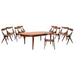 Modern Design - Arne Hovmand-Olsen for Mogens Kold Denmark, circa 1960 - Danish teak dining suite