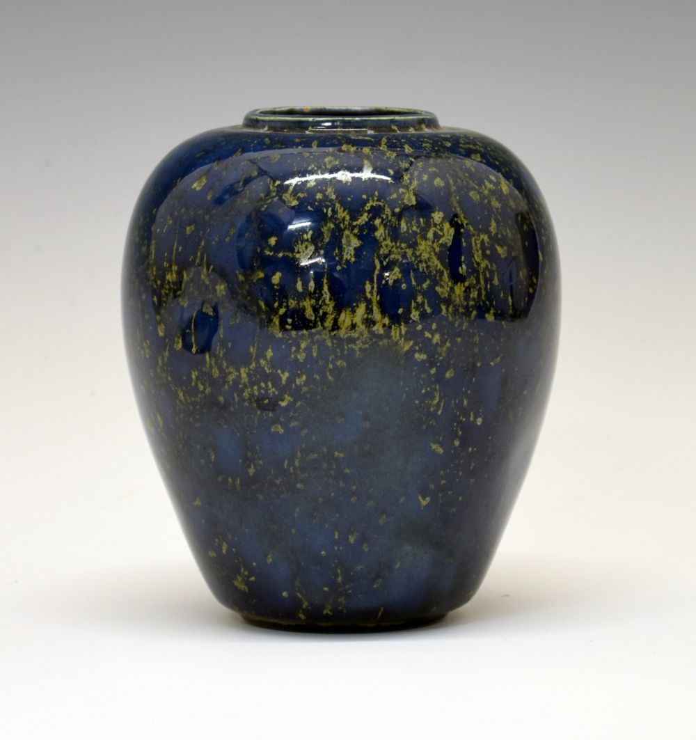 Unusual early 20th Century art pottery vase of ovoid form and particularly light construction,