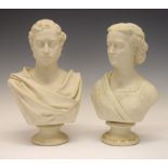 Royal Commemoratives - Pair of Victorian parian ware busts of the Prince and Princess of Wales,
