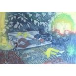 Richard Bawden (1936-) - Limited edition colour lithograph - 'Time Out', No.13/85, signed in