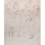 Kathleen Hale OBE (1898-2000) - Pen and ink - 'It feels like rain', being two ladies on a