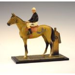 Horse Racing Interest - Cold-painted metal table lighter modelled as the mounted racehorse Hyperion,