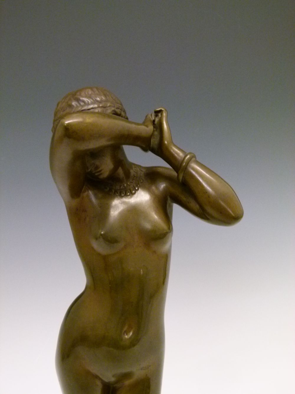 Jean Alexandre Joseph Falguiere (French, 1831-1900) - 'Phryne', a patinated bronze figure based on - Image 2 of 10