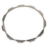 Bent Knudsen - Silver choker necklace, #12, Denmark, 1968, London import marks, stamped 'Bent K', '