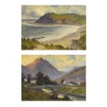 Edward H Thompson (1879-1949) - Pair of watercolours - 'Wastdale Head and The Great Gable' and 'A