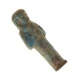 Antiquities - Egyptian faience pottery Ushabti (Shabti), modelled as a standing figure, incised
