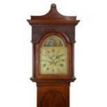 Cornish interest - George III mahogany-cased eight day brass dial longcase clock with rocking ship