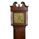 George III oak-cased 30 hour brass dial longcase clock with moon phase, John Lawson Bradford, the
