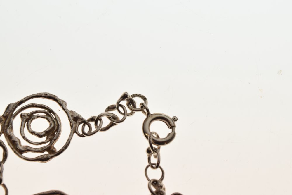 Jane Watling 'Montana Swirl' silver bracelet, London 1991, 20cm long Condition: **General - Image 5 of 5